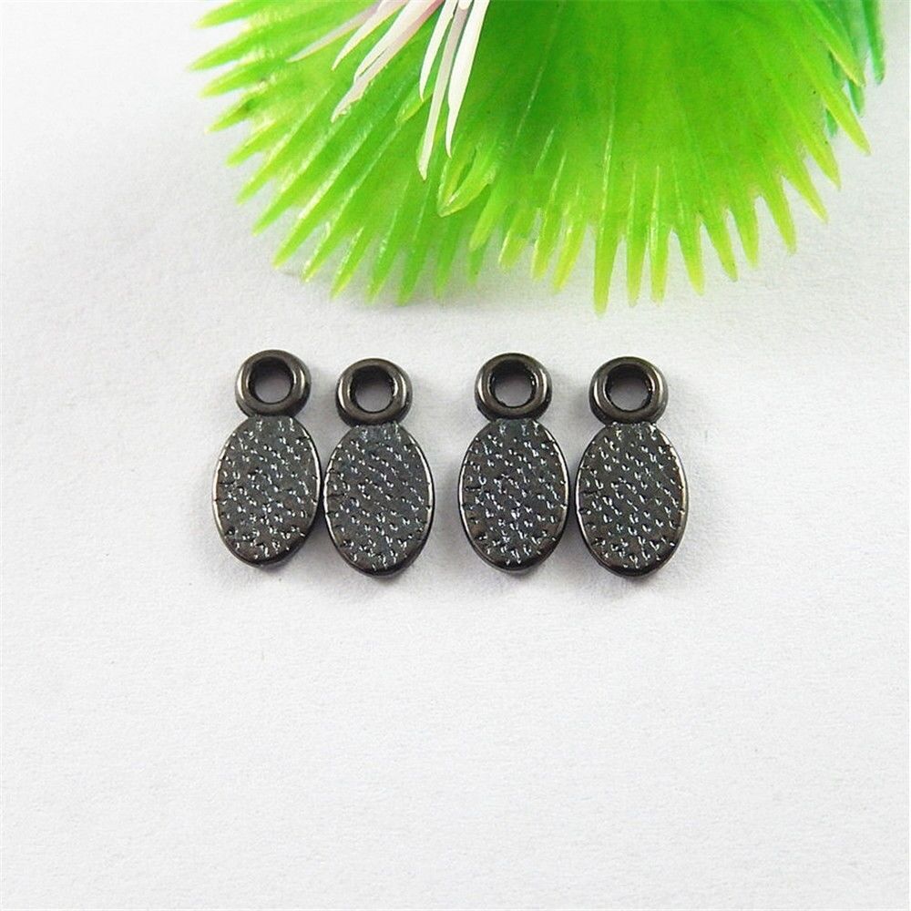 50 pcs Gun Black Alloy Oval Bails DIY Pendants Jewelry Making Findings 13x6x1mm