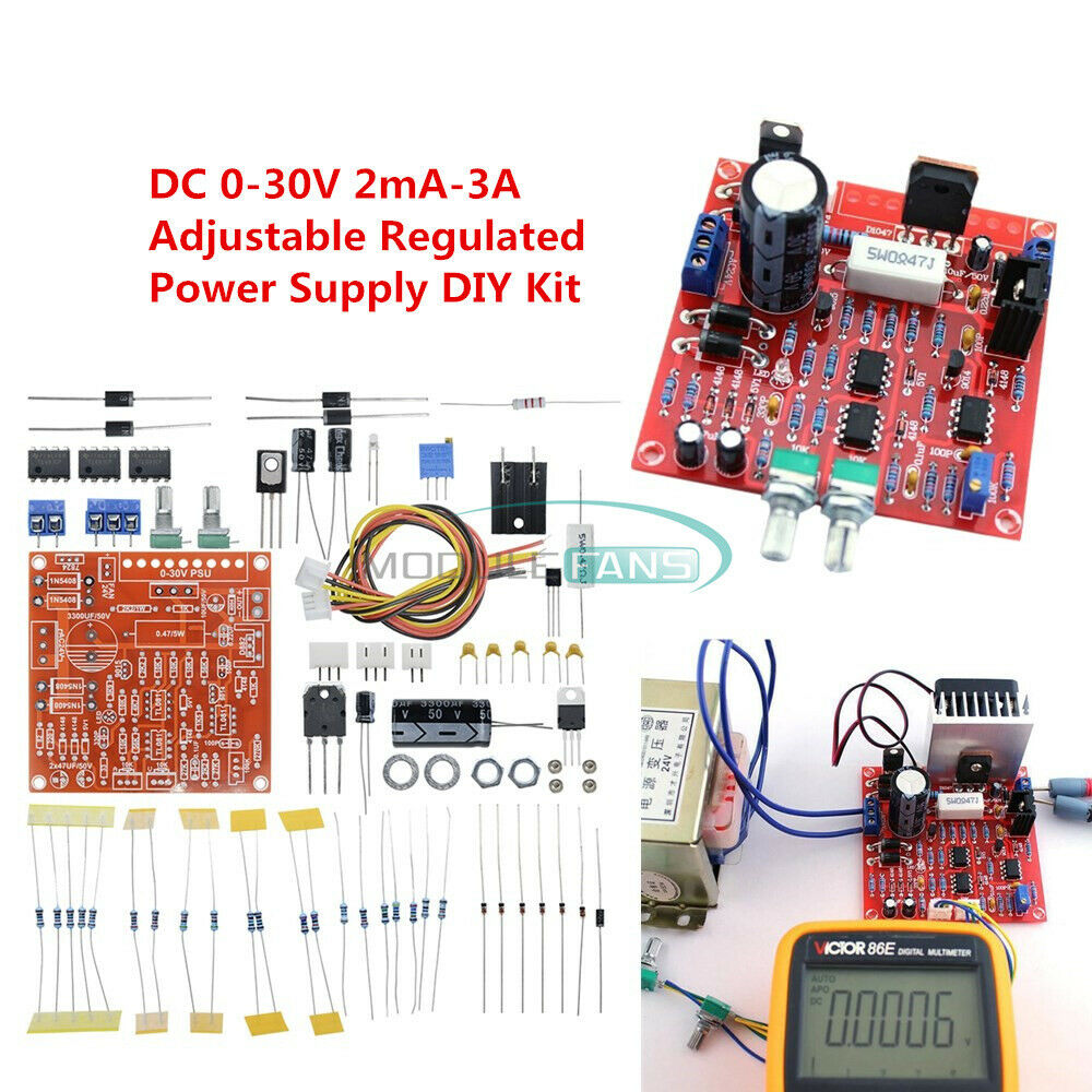 2mA-3A 0-30V Stabilized Continuous Adjustable DC Regulated Power Supply DIY Kit