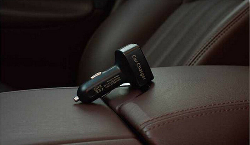 Black Car Charger/Thermometer/Ammeter/Voltmeter Dual USB 2-Port Adapter Max 3.1A
