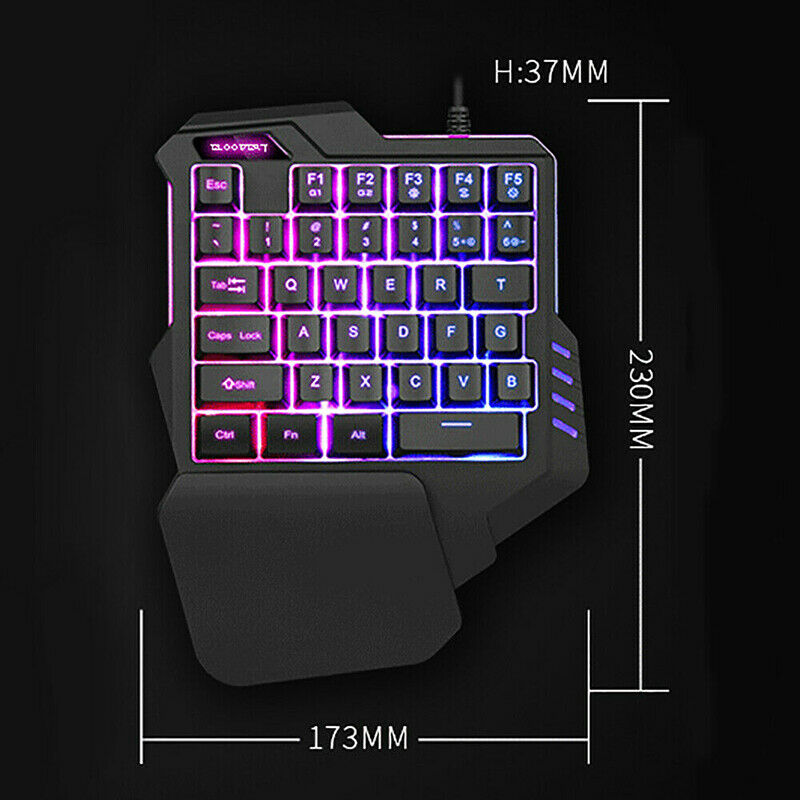 USB Gaming Wired Keyboard Mouse Set Kit Anti-slip Wheel For PC PS4 Xbox One 360
