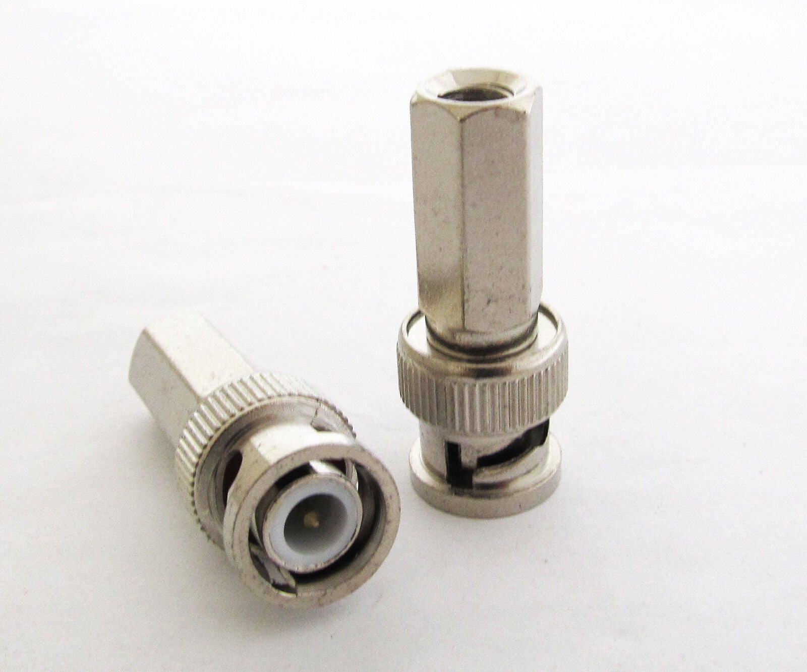 10pcs BNC male Plug twist on RG59-U connectors Nickel NEW