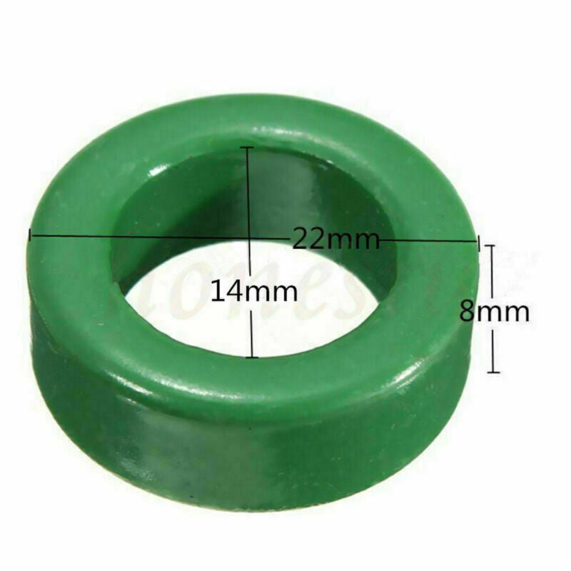 Lots 8pcs 22mm x 14mm x 8mm Green Toroid Ferrite Core for Inductors
