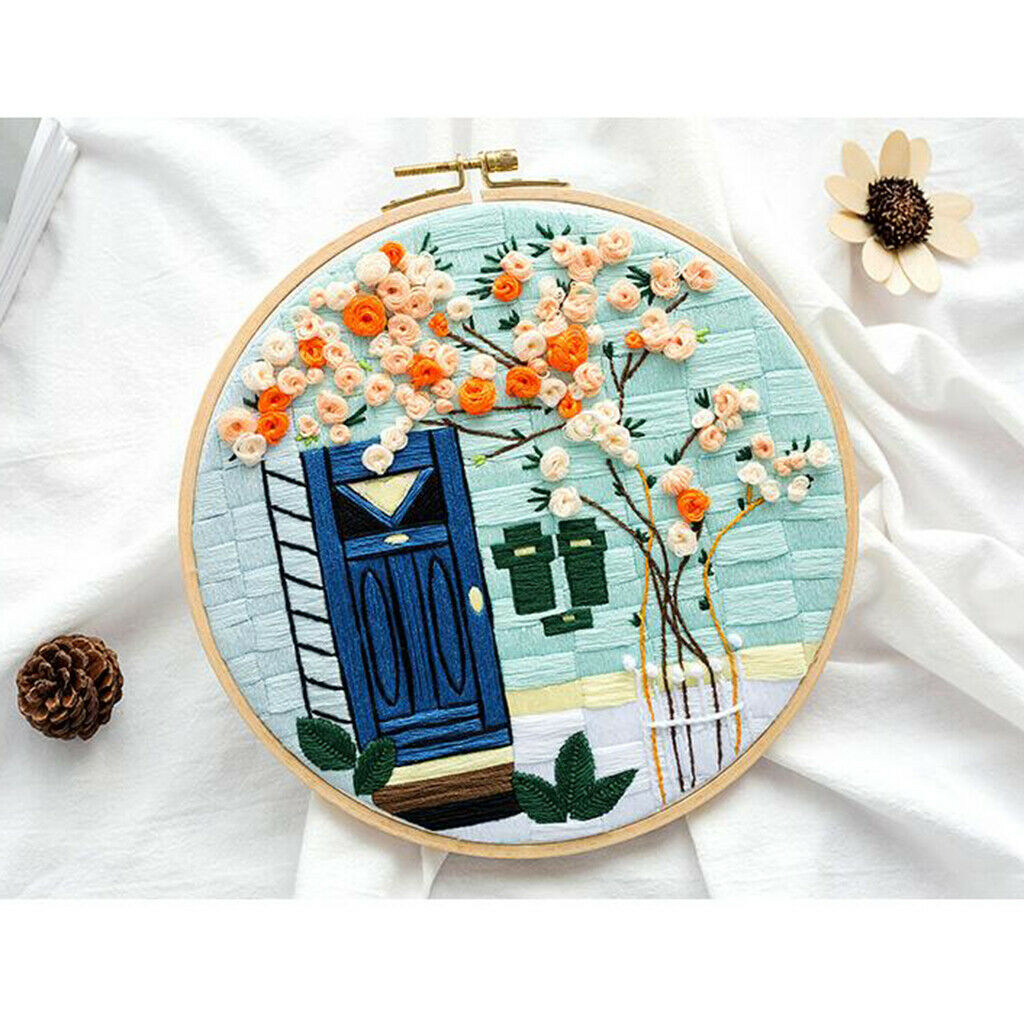 7x Bamboo Embroidery Hoop Wood Cross Stitch Circle Frame Craft Adjustable