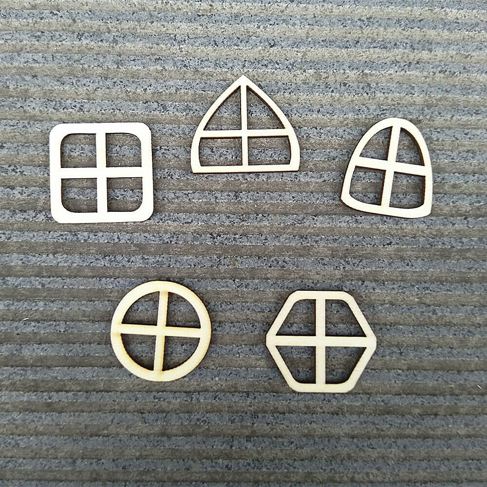 Set of 20pcs Natural Wooden Fairy Windows DIY Craft Scrapbook Decoration