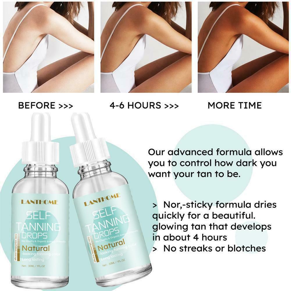 30ml Self Tanning Drops Body Face Tan Oil Natural Looking Color Men Woman