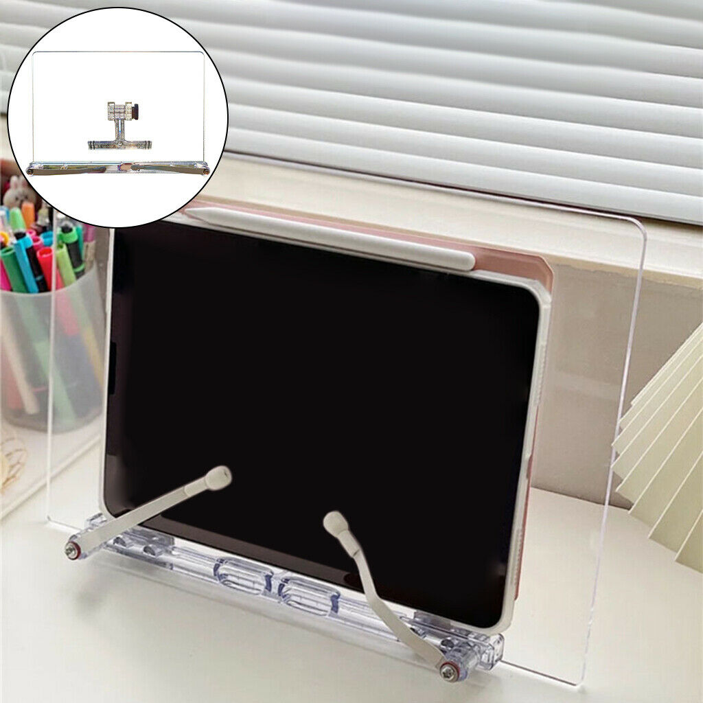Transparent Acrylic Book Stand Reading Bookshelf for Notebooks Music Sheets