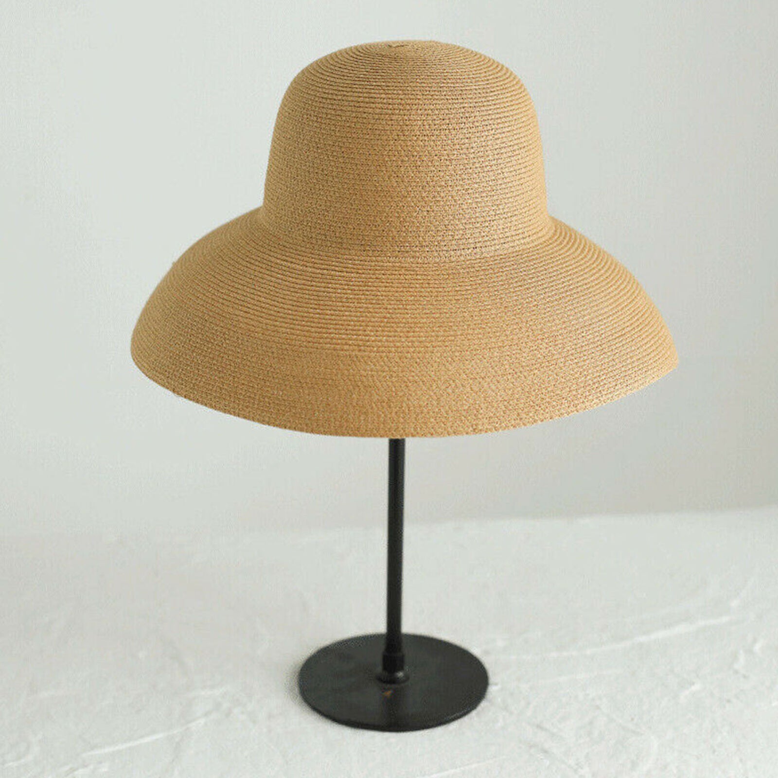 Ladies Women's Summer Large Floppy Folding Wide Brim Cap Sun Straw Beach Hat New