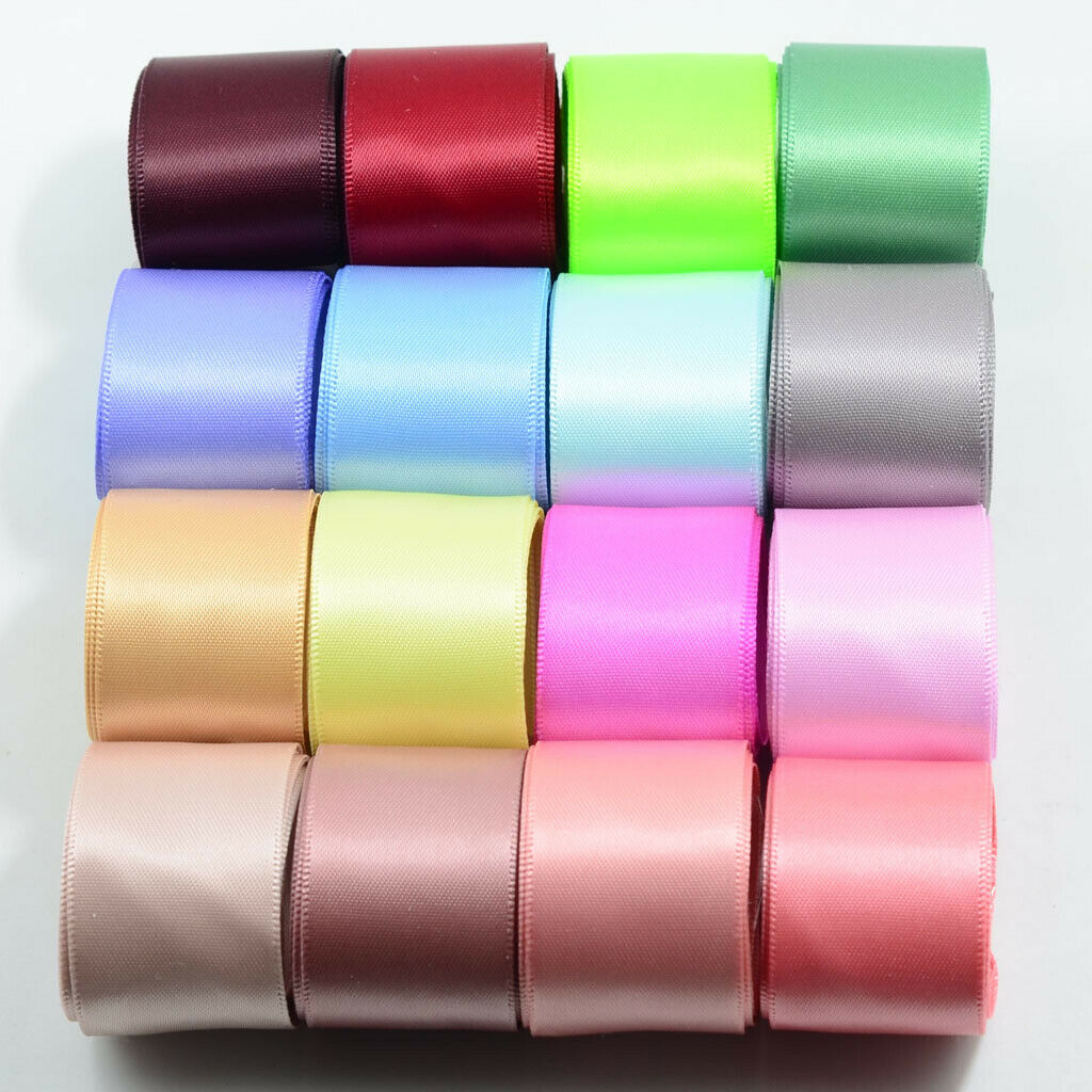 16 Colors Silk Satin Ribbon 25mm Wedding Party Festive Event Decoration Crafts