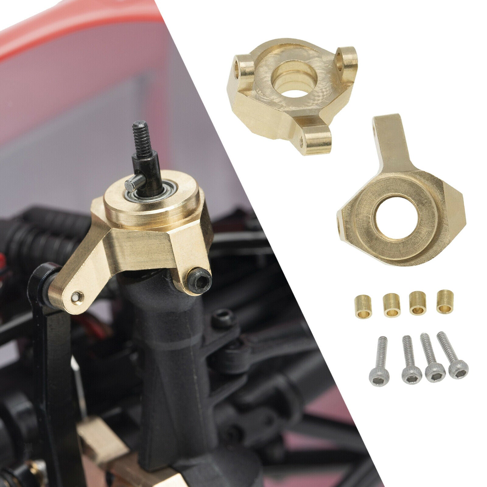 1Pair Steering Knuckle RC Car Parts for 1/24 Axial SCX24 90081 SCX24 AXI00002