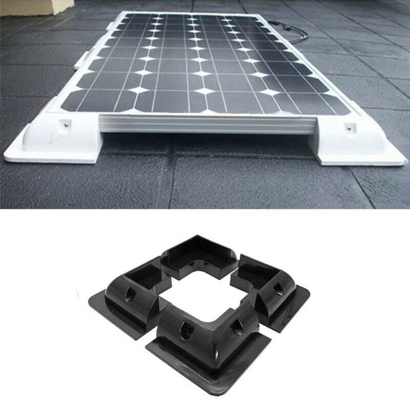 4Pcs RV Solar Panel Mounting Brackets Black Drill-Free Corner Bracket Support L4
