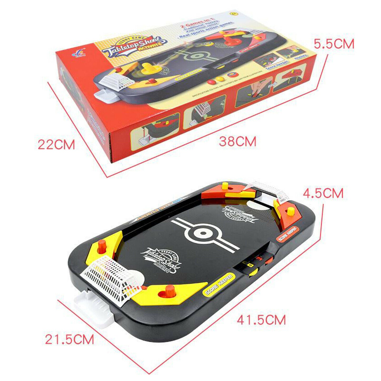 Plastic Desktop Air Hockey Table Game Portable Hockey Game for Kids and Adults