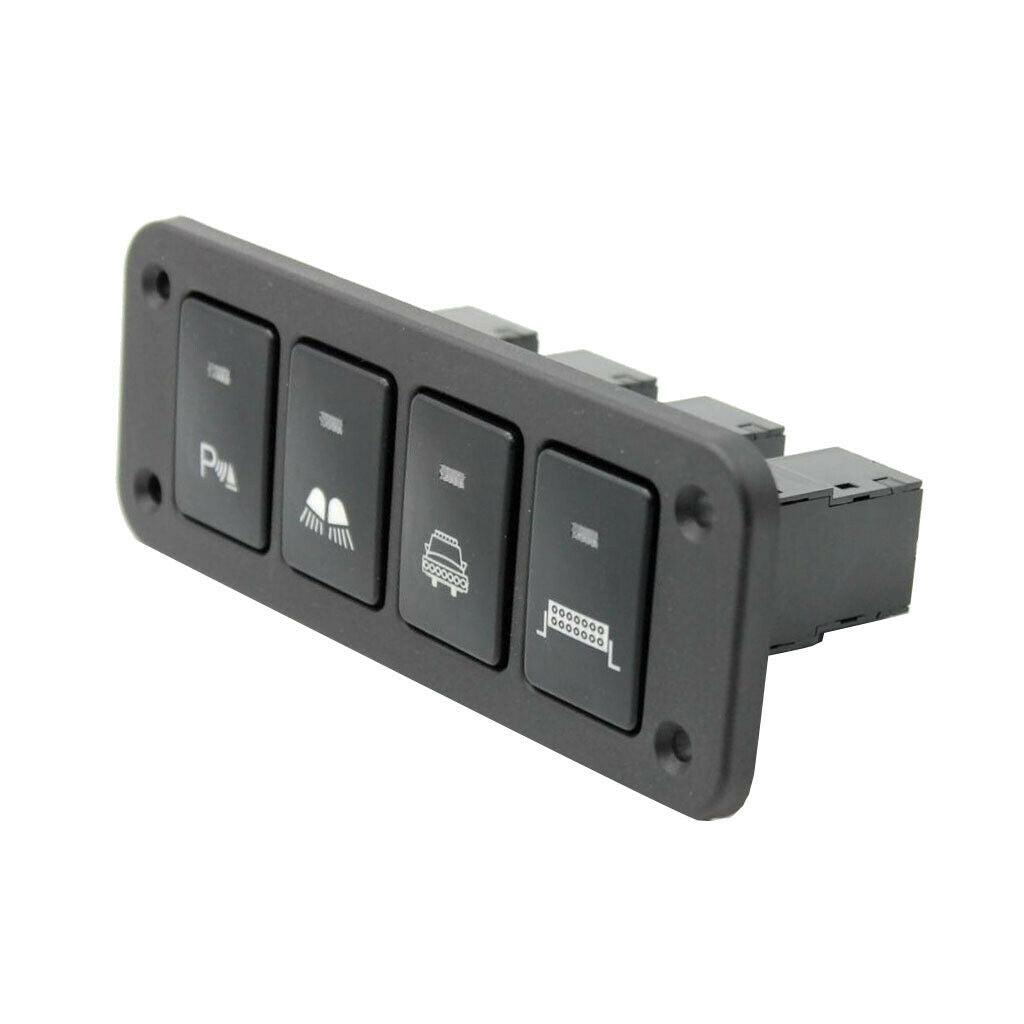Auto Car 4 Gang White LED Rocker Toggle Light Switches Panel