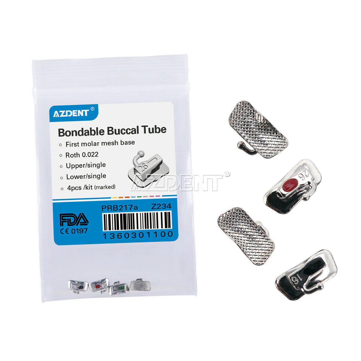 50Bags Orthodontic Bracket Buccal Tube Bondable Non-convertible For 1st Molar US