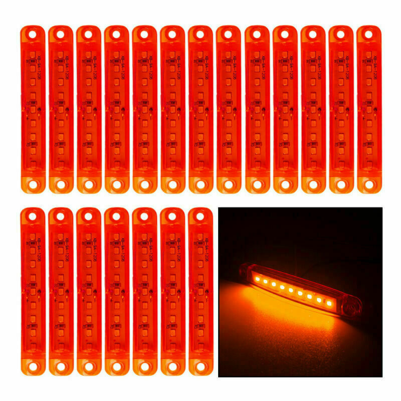 20pcs 4" 9 LED Bus Truck Trailer Side Marker Indicators Lights Red Waterproof