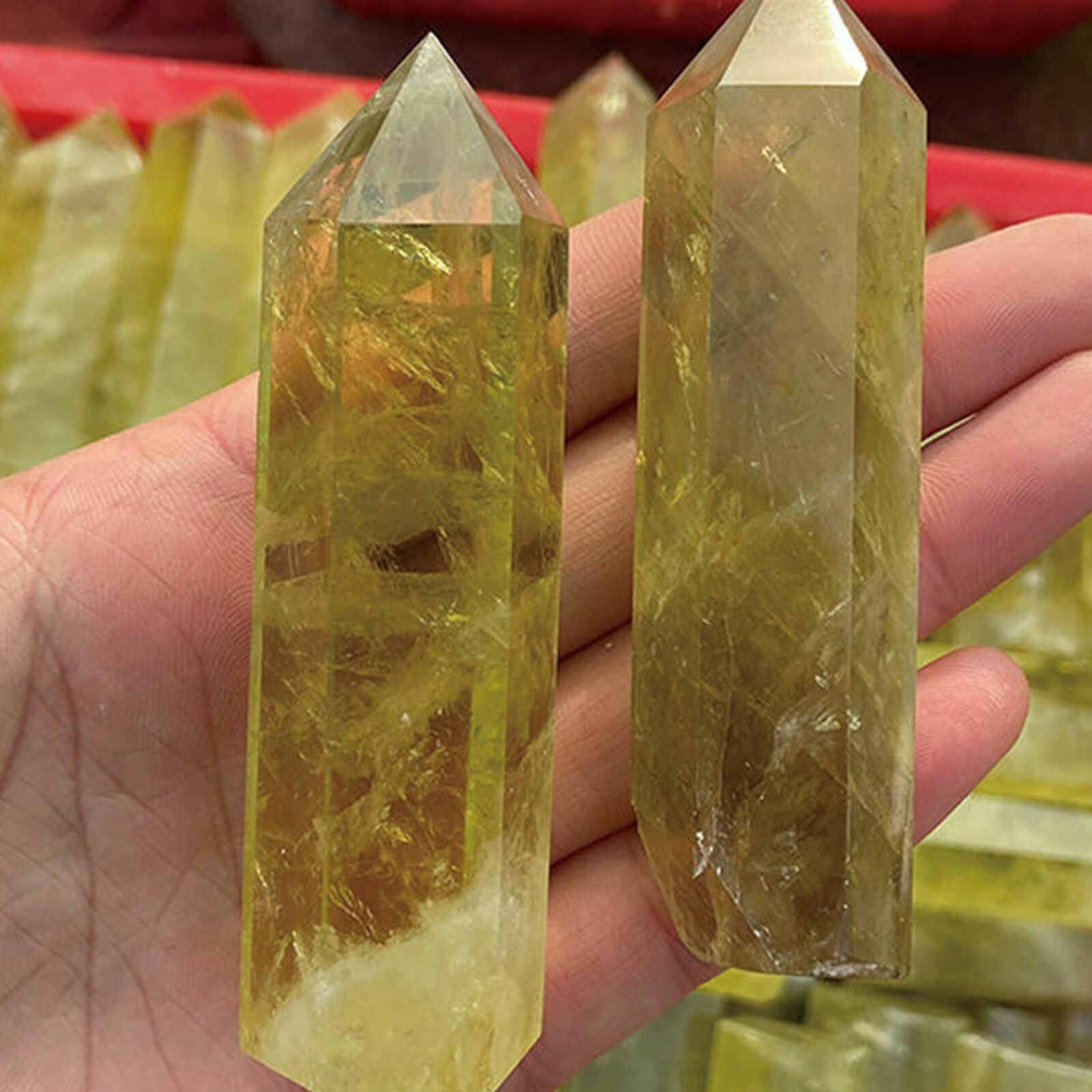 50-60mm Smoky Citrine Crystal Point Wand Quartz Obelisk Stone