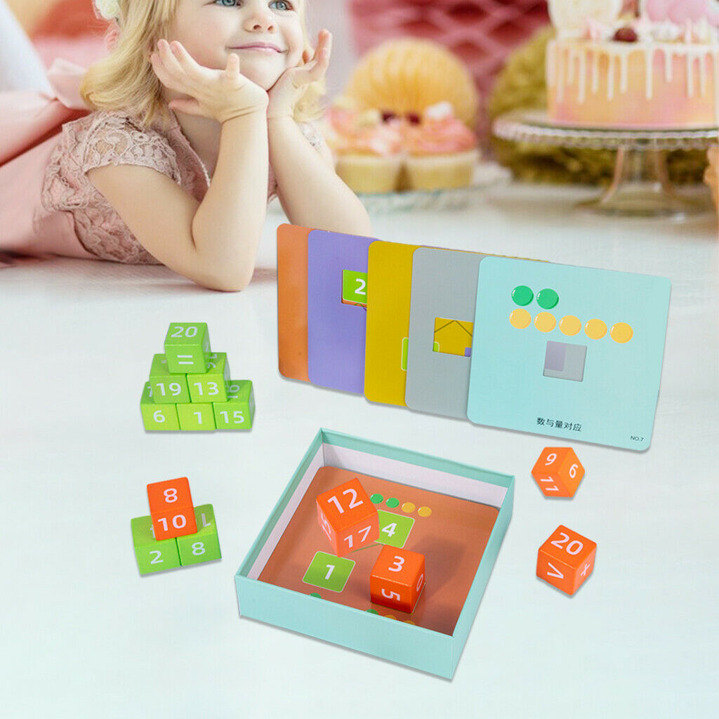 Wooden Blocks Arithmetic Toys Number Counting Numbers Digital for Toddler