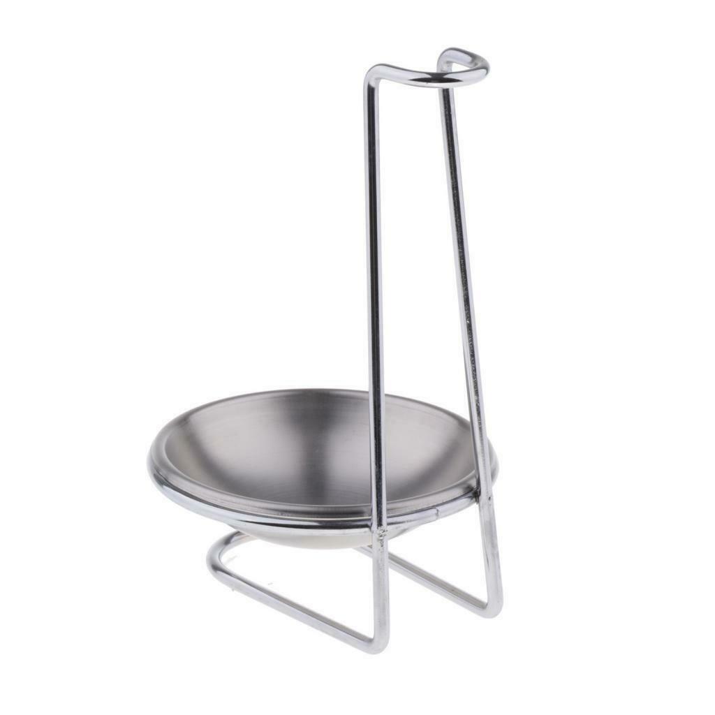 2pcs Kitchen Lid Spoon Rest Stand Stainless Steel Utensils Holder for Table