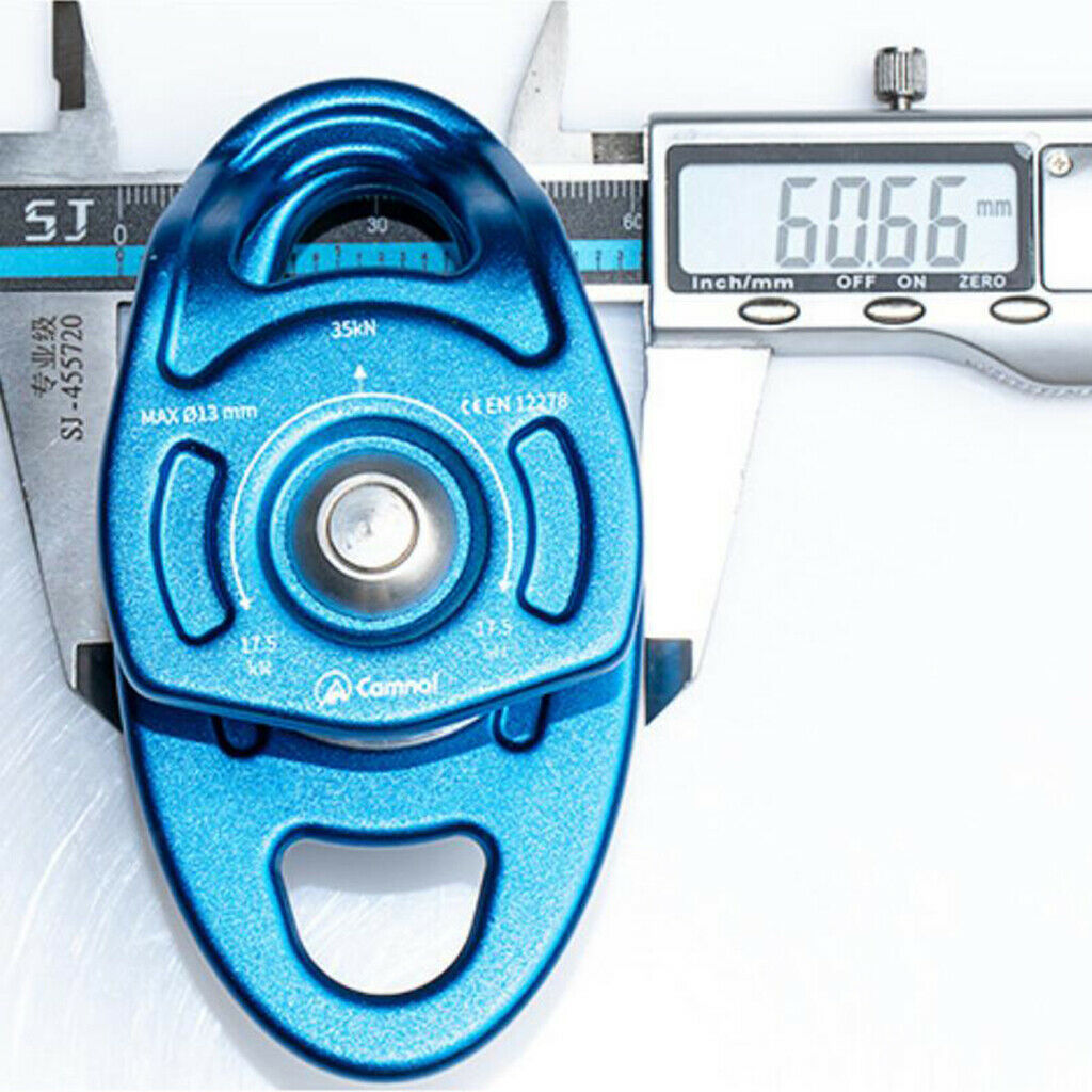 Double Sheaves Mobile Pulley 35KN for Rope   Tree Climbing Industrial