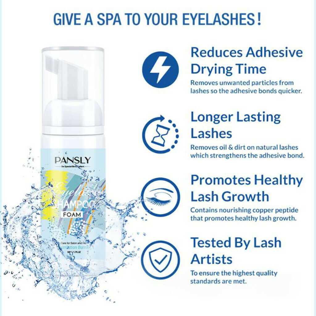 Eyelash Extension Shampoo 50ml Lash Eyelid Foaming Cleanser Salon Home Use