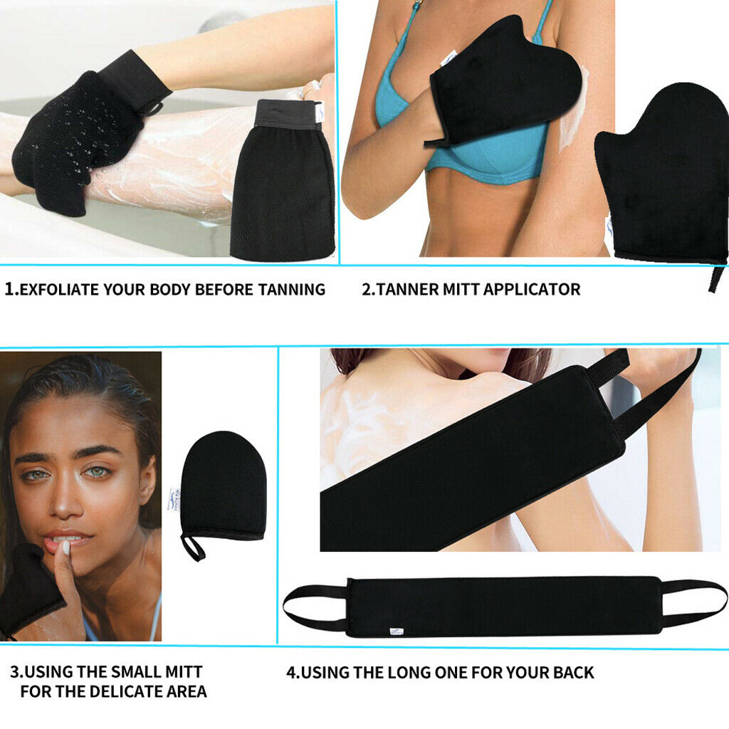 Double Side Tanning Mitt Self Applicator Set Reusable Sunless Glove Tools