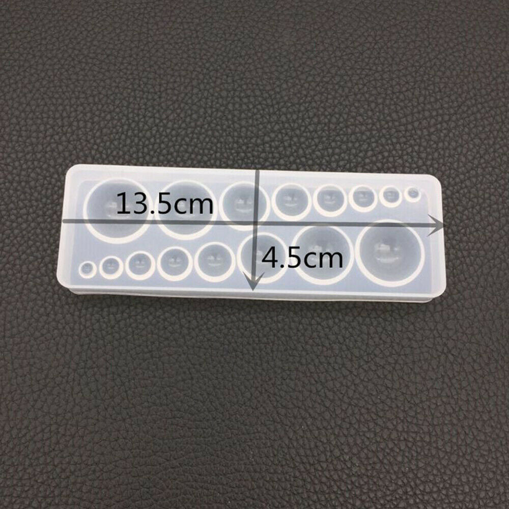 8-Sized Round Stone Balls Clear Silicone Molds For DIY Jewelry Making Crafts USA