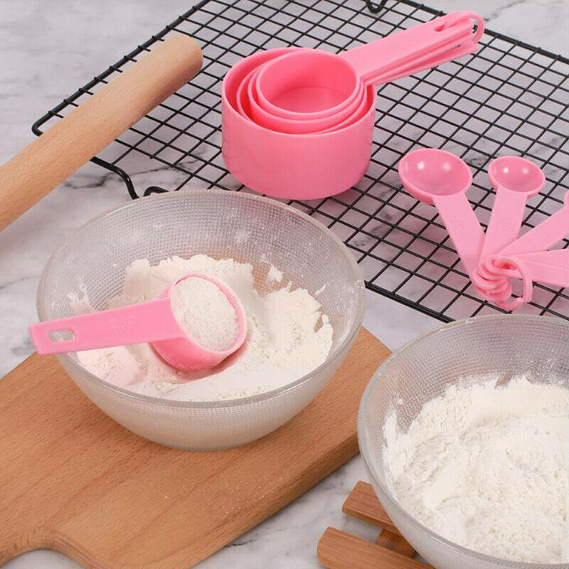 10Pcs Pink Measuring Spoons Cups Kitchen Baking Cooking Measuring Tool Scoop  IA