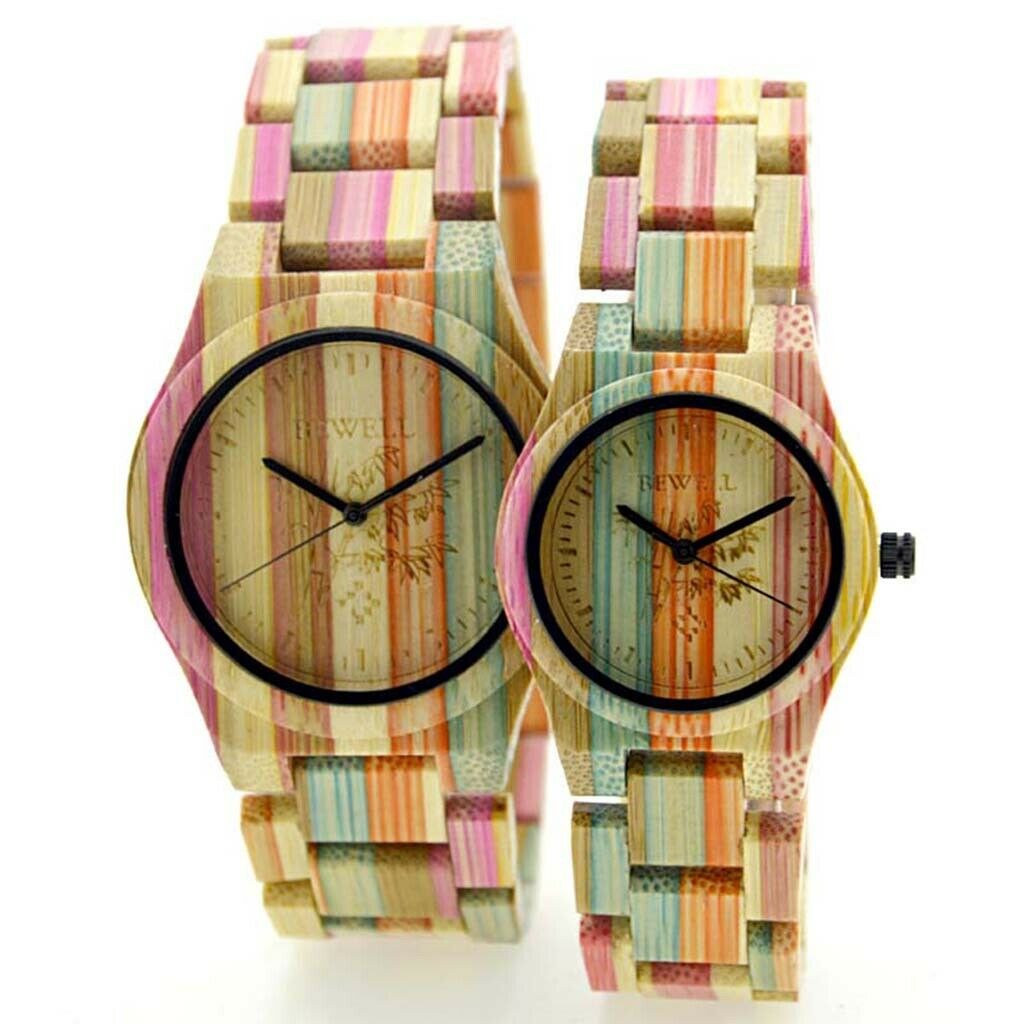 Bewell Handmade Colorful Bamboo Wood Watch Quartz Fashion WristWatch #1