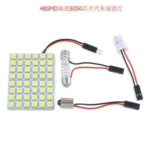 Car Interior White 48 SMD 5050 LED Light Lamp Panel T10 Festoon Dome 12V Light