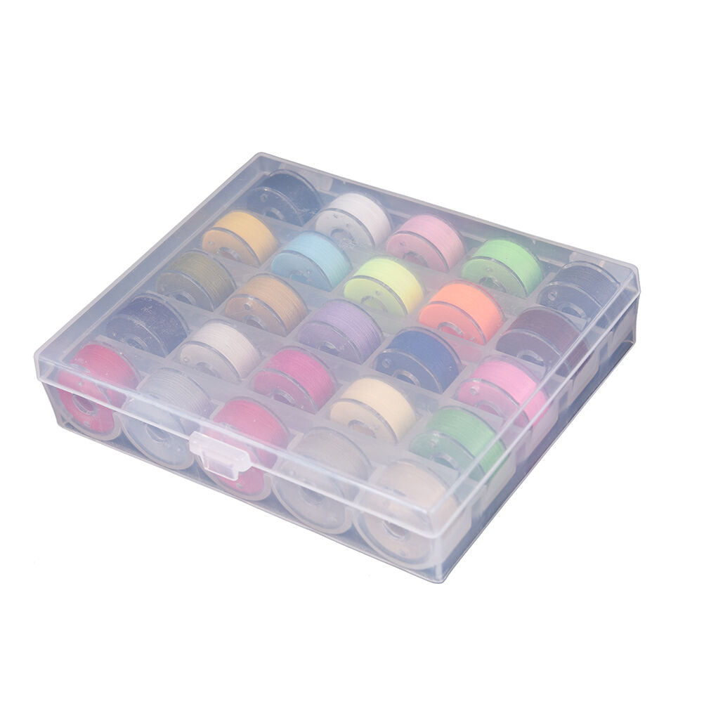 25x Bobbins Sewing Machine Spools  Case With Sewing thread for Sewing Machine-BD
