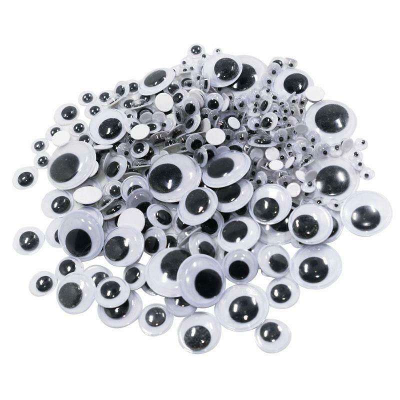 308Pcs Plastic Wiggle Eyes Round Self-adhesive Mixed Sizes DIY Kids Crafts