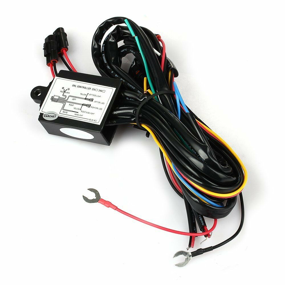 LED Daytime Running Light DRL Relay Harness Automatic On/Off Control Switch Kit