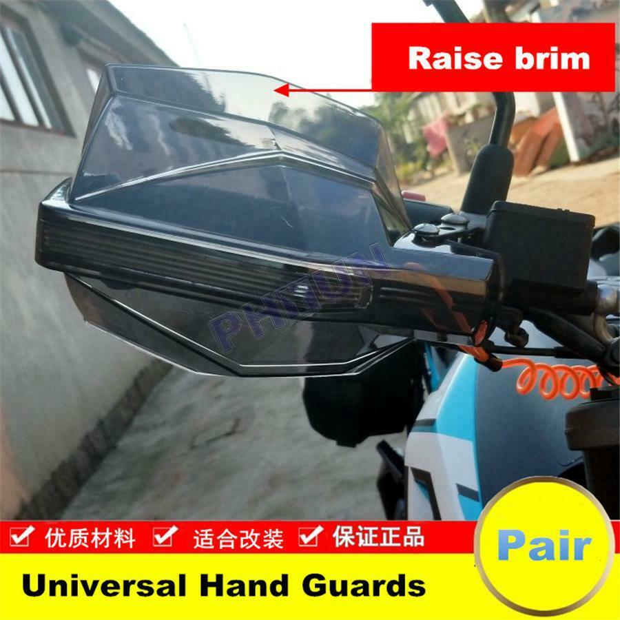 2x Black Clear Motorcycle Hand Guards Universal Fit For 7/8" (22mm) Handlebars