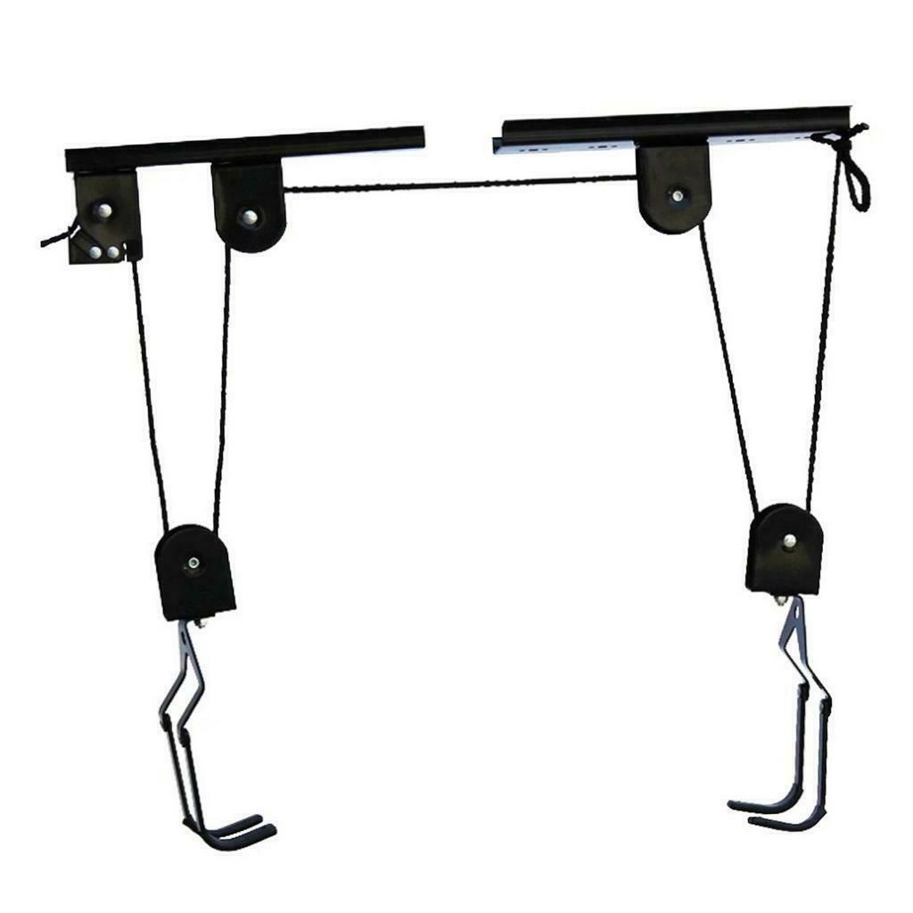 88lbs Capacity Ceiling Mounted Bike Bicycle Lift Storage Hang Holder Garage