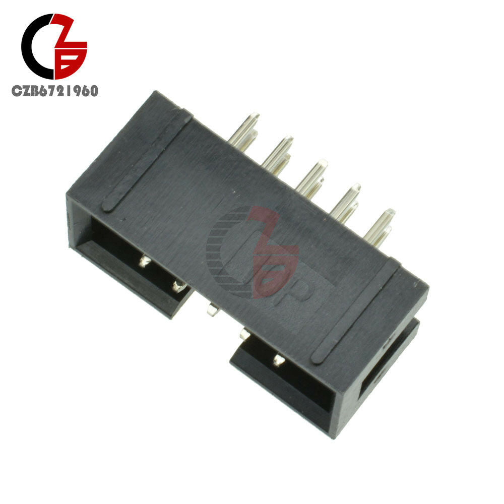 10PCS 2.54mm 2x5 Pin Double Row 10 Pin Straight Male Shrouded header IDC Socket
