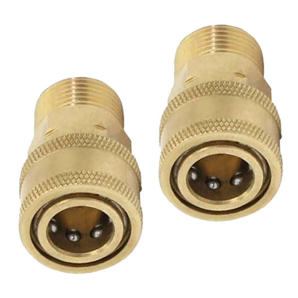 2pcs M22 Quick Release Pressure Washer Hose Adaptor Connector To 1/4'' Male