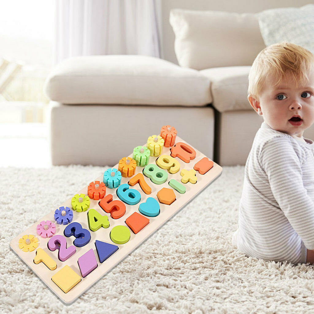 Three in One Matching Board Toys Math Shapes Game Nesting Parent-child