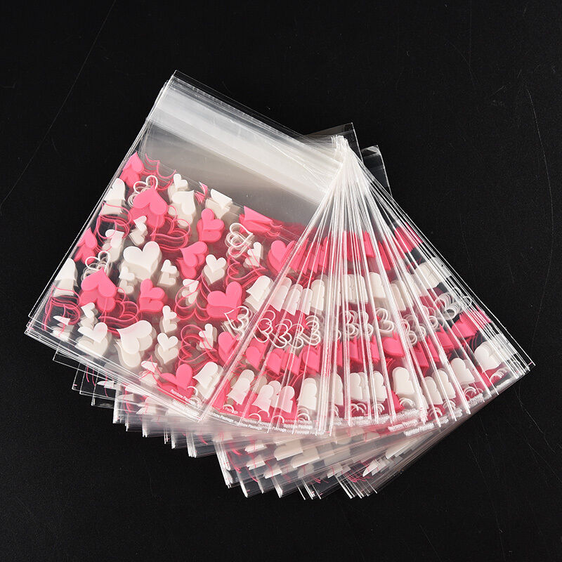 Sweet Heart Pic Pastry Cookie Gifts Self-Adhesive Plastic Cello OPP Valve .l8