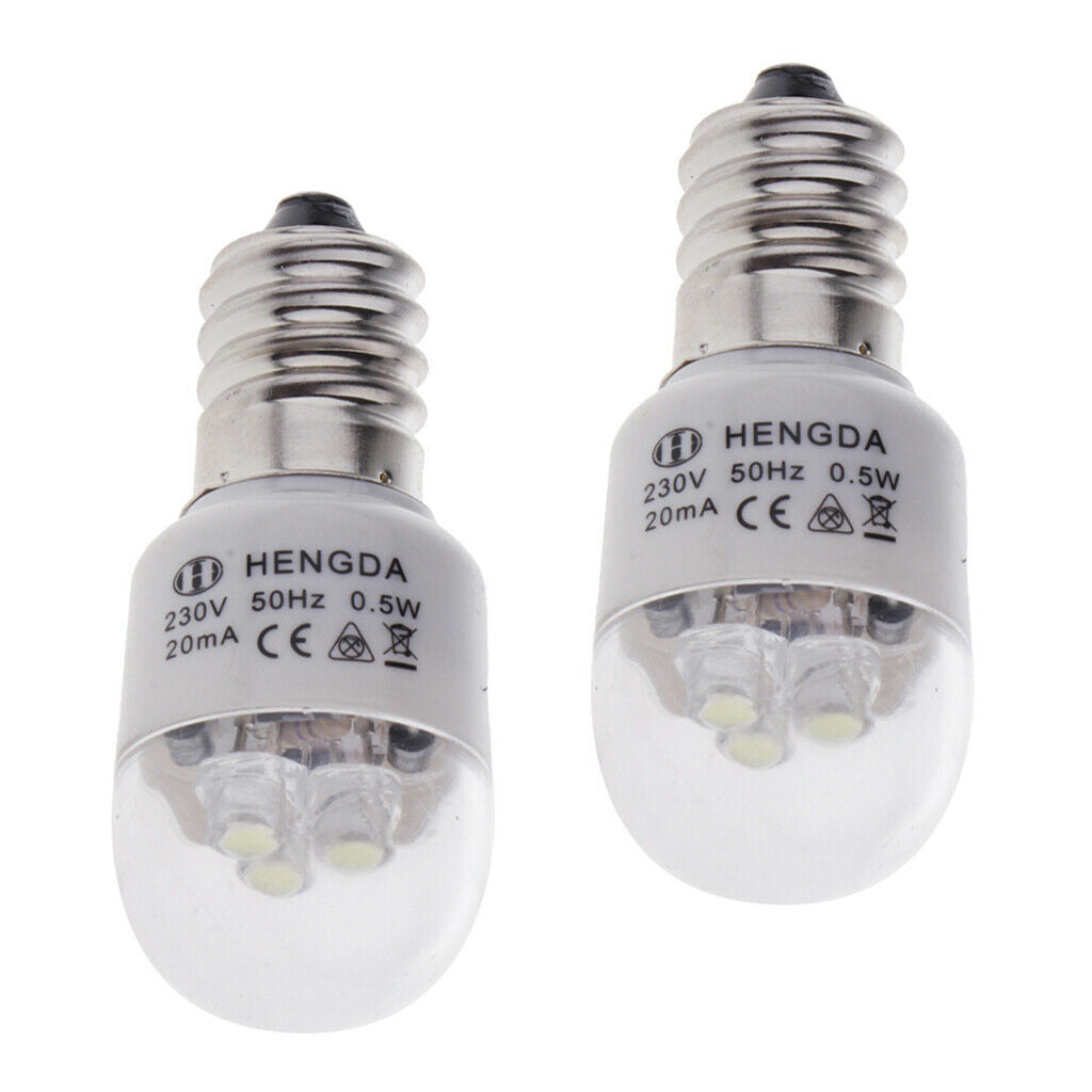 2pcs Domestic Sewing Machine LED Light Bulb 0.5W for Brother Singer   White