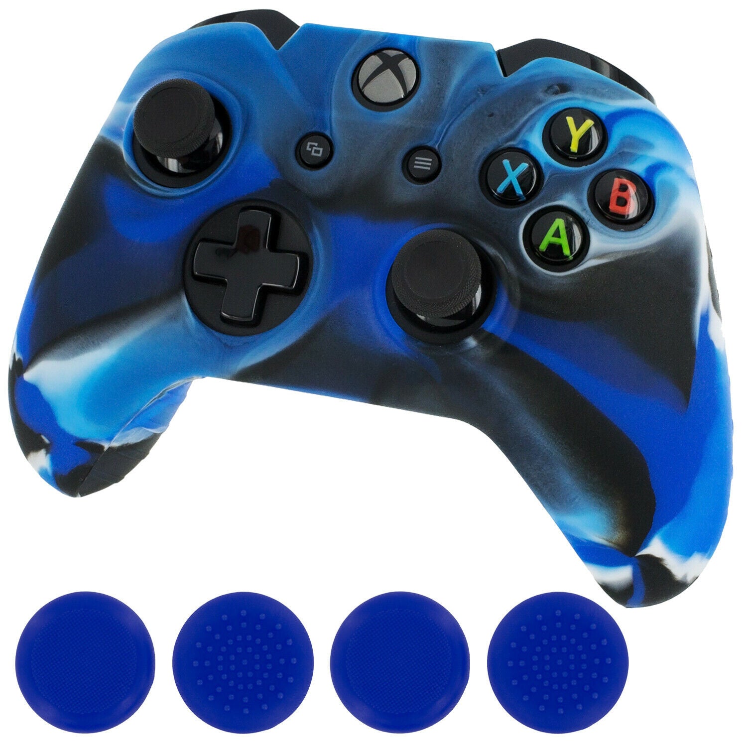 Cover Skin for Xbox One controller case with thumb grips - Camo Blue | ZedLabz