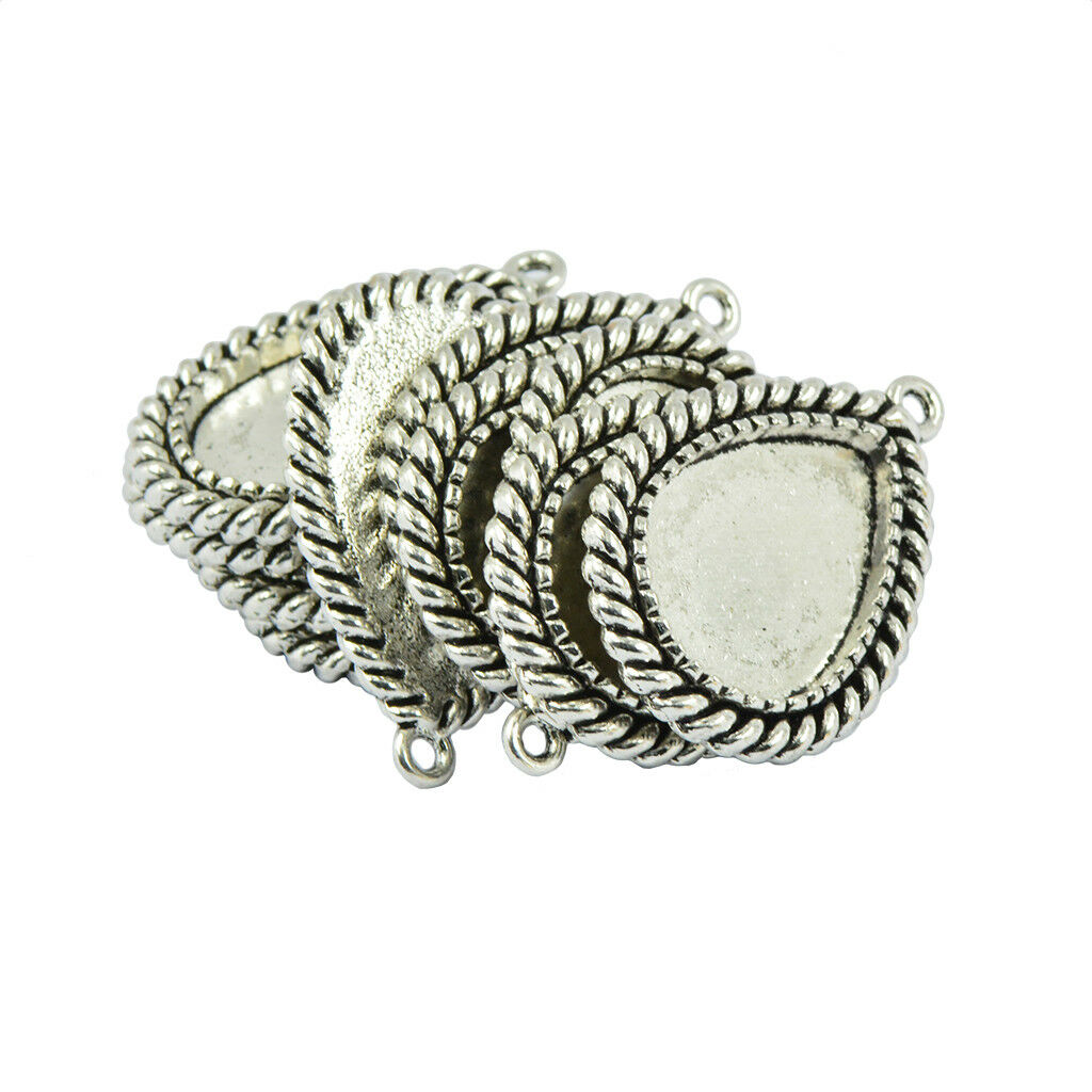 10Pcs Teardrop Tray Cabochon Setting Blank Bezel Pendant Base DIY Findings