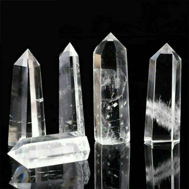 Natural Clear Quartz Crystal Healing Mineral Specimen Stone Wand Reiki 6-7cm HOT