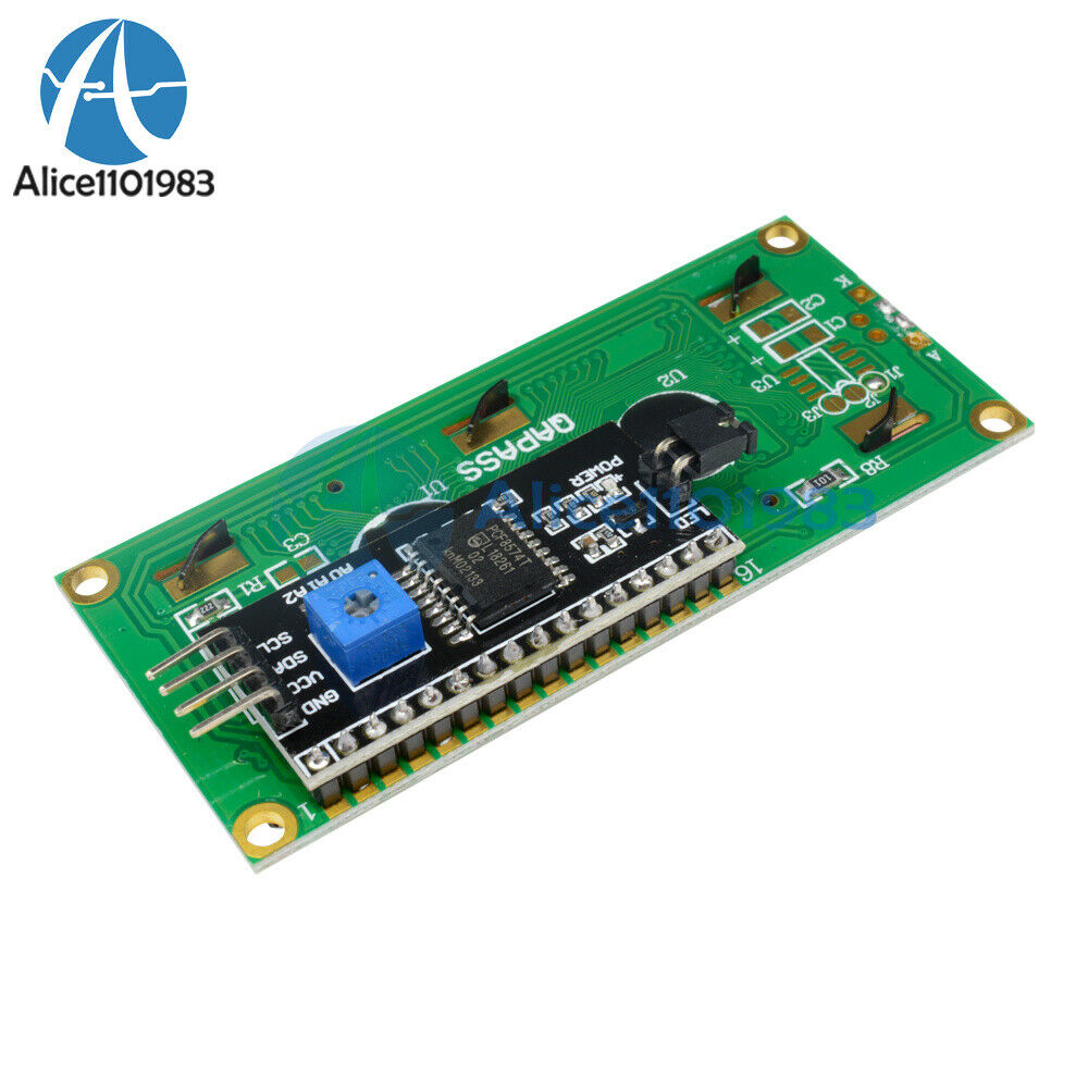 2X IIC/I2C/TWI/SPI Serial Interface1602 16X2 Character LCD Module Display Blue