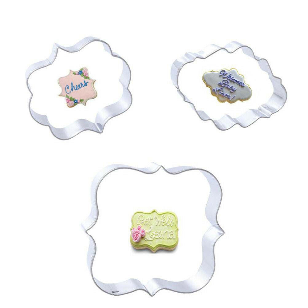 3pcs Fondant Cookies Pastry Sugar craft Decorating Mold Frame Cutter T NT.l8