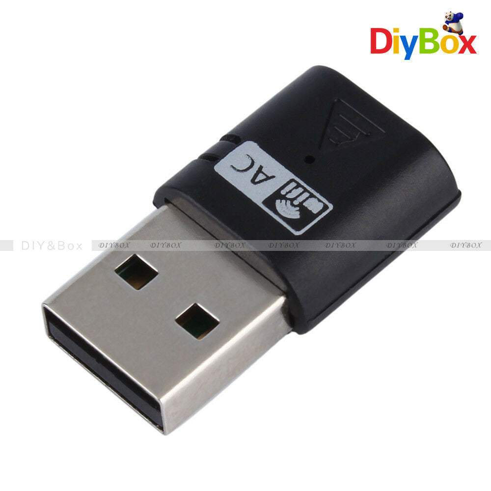600Mbps Mini Wireless LAN WiFi USB Adapter AC 802.11ac/b/g/n Dual Band 5G&2.4G