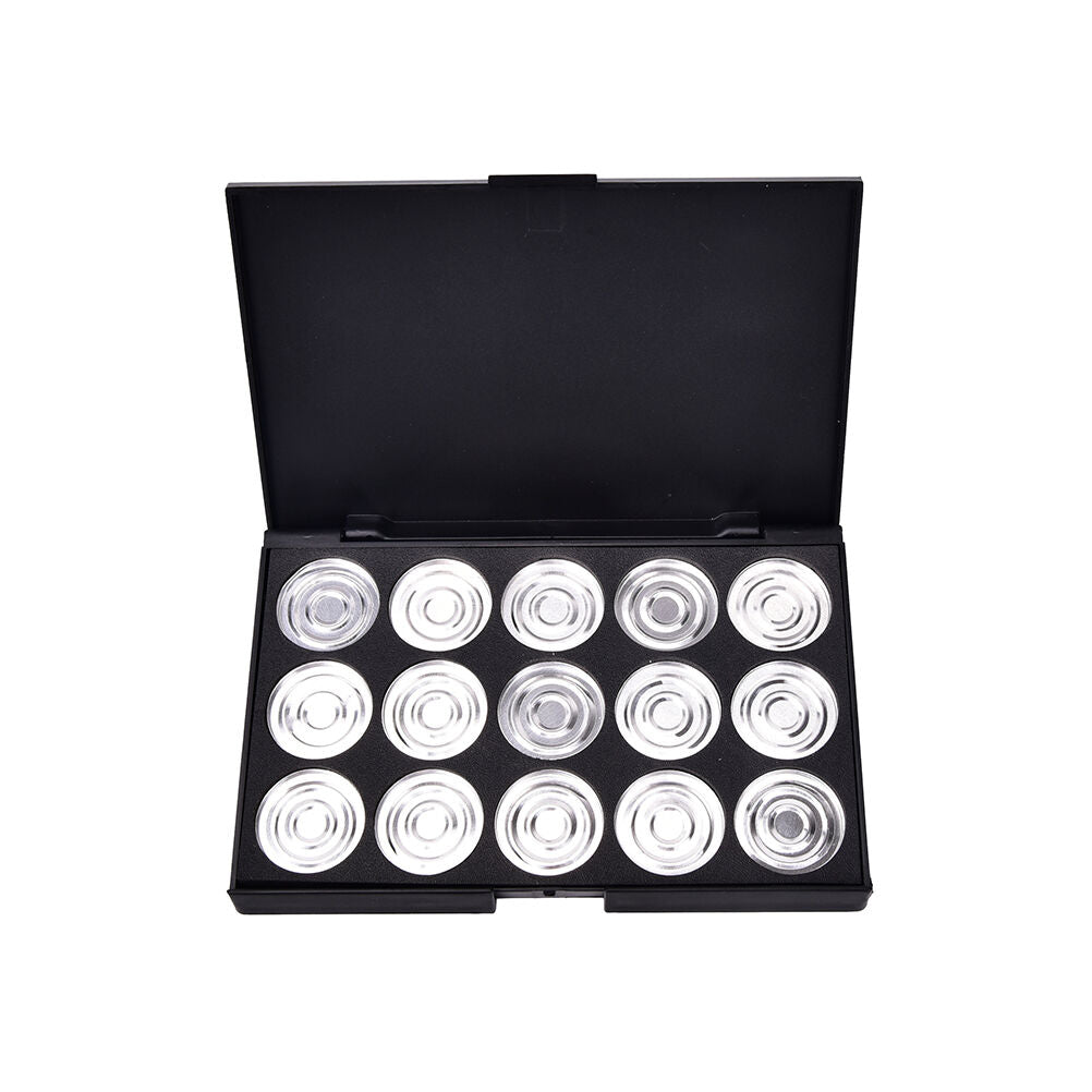 15x Empty Eyeshadows Blank Panel Aluminum Palette Pans Removable Makeup ToolBDA