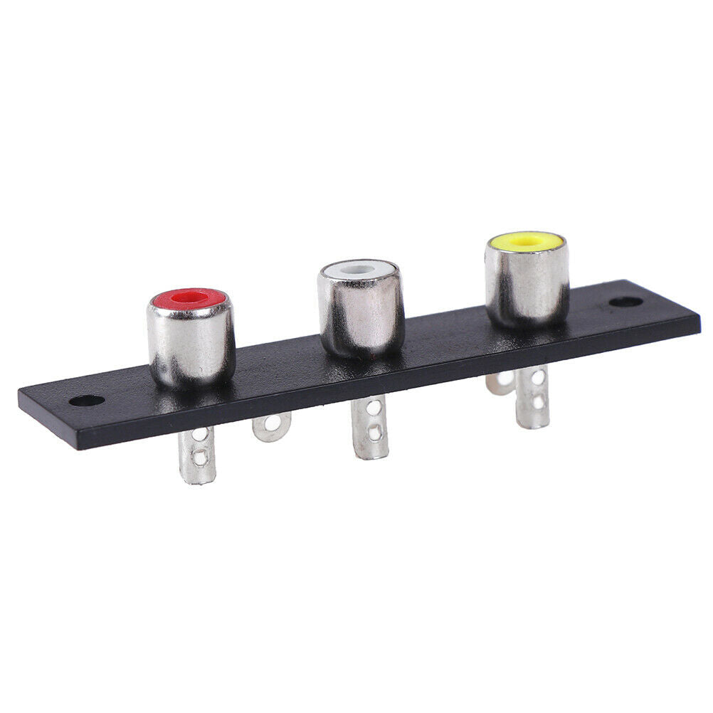 3 way RCA terminal wall panel plate input phono chassis socket audio adap.l8