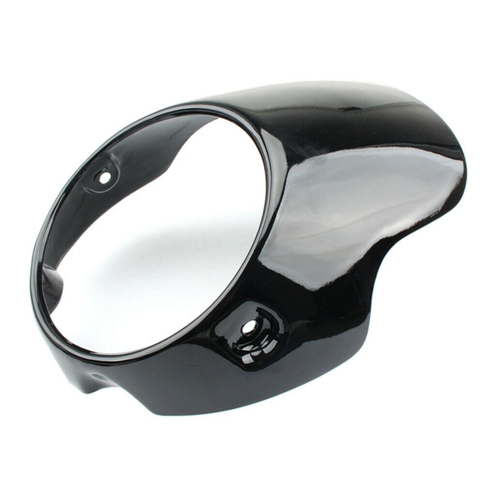 7" Black Motorcycle Headlight Fairing Screen Protector Kit Retro Style