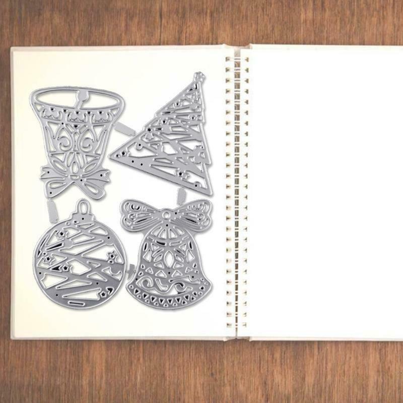 Christmas Bells Tree Metallic Cutting Die Creative Embossing Script Die Stencil