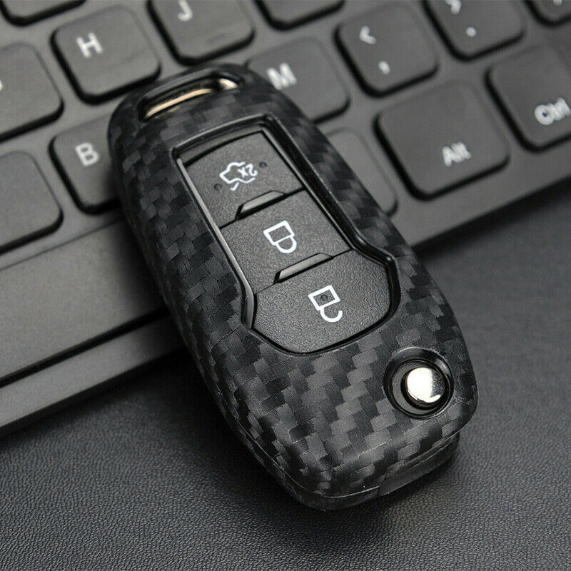 Fit Ford Focus/Explorer/Range Silicone Carbon Fiber Smart Key Case Cover