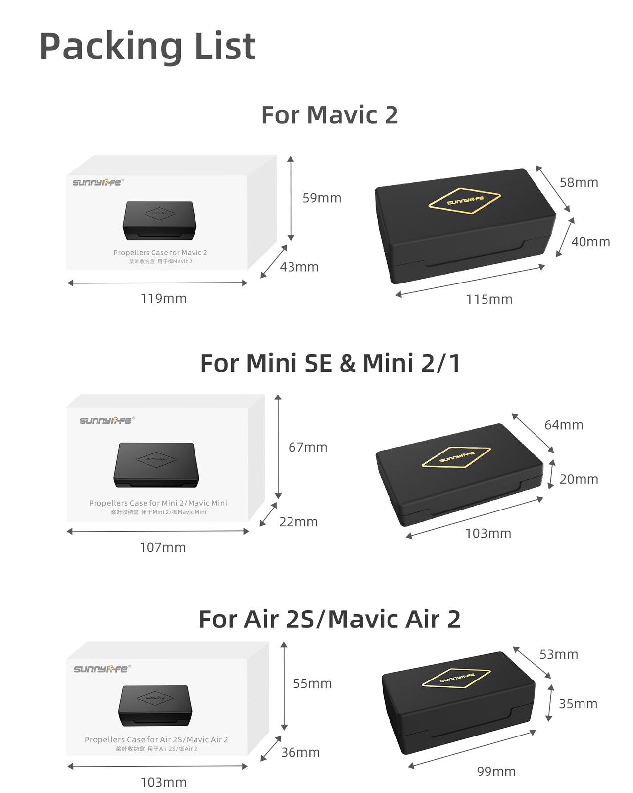 For DJI MINI SE/MINI 2/MINI Propeller Storage Box Protection Case  Accessories